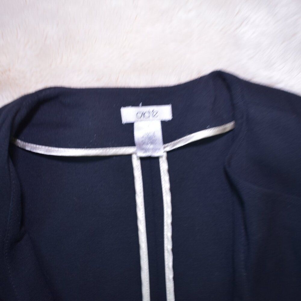 Vintage Cache Black Open Front Blazer Women’s 8 Ruffled Dressy Suit Jacket - Picture 11 of 15